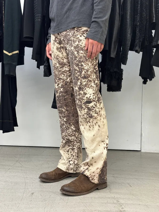 AW1999 Roberto Cavalli Beige & Brown Sequin Animal Fury Pants LFtwSMd 2