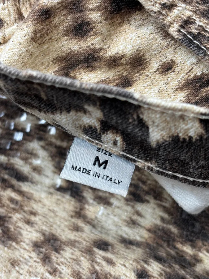 AW1999 Roberto Cavalli Beige & Brown Sequin Animal Fury Pants LFtwSMd 12