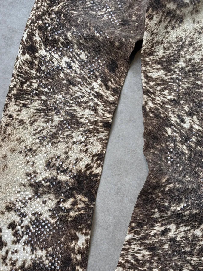 AW1999 Roberto Cavalli Beige & Brown Sequin Animal Fury Pants LFtwSMd 8