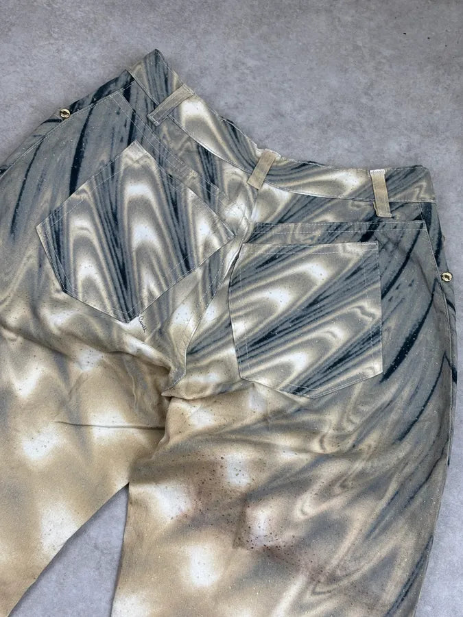 SS2001 Roberto Cavalli Beige Cotton Tie-Dye Jeans gTjnNKT 6