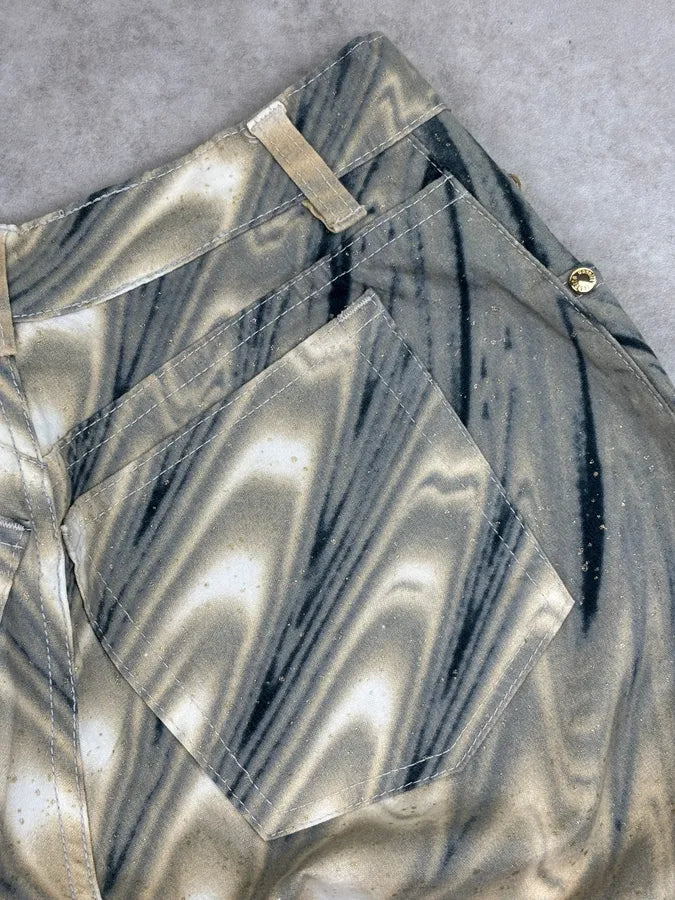 SS2001 Roberto Cavalli Beige Cotton Tie-Dye Jeans gTjnNKT 7