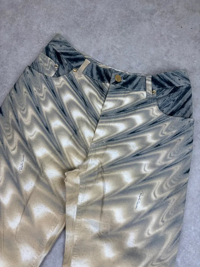 SS2001 Roberto Cavalli Beige Cotton Tie-Dye Jeans gTjnNKT 4