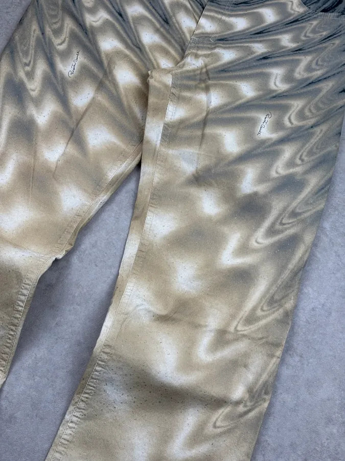 SS2001 Roberto Cavalli Beige Cotton Tie-Dye Jeans gTjnNKT 9