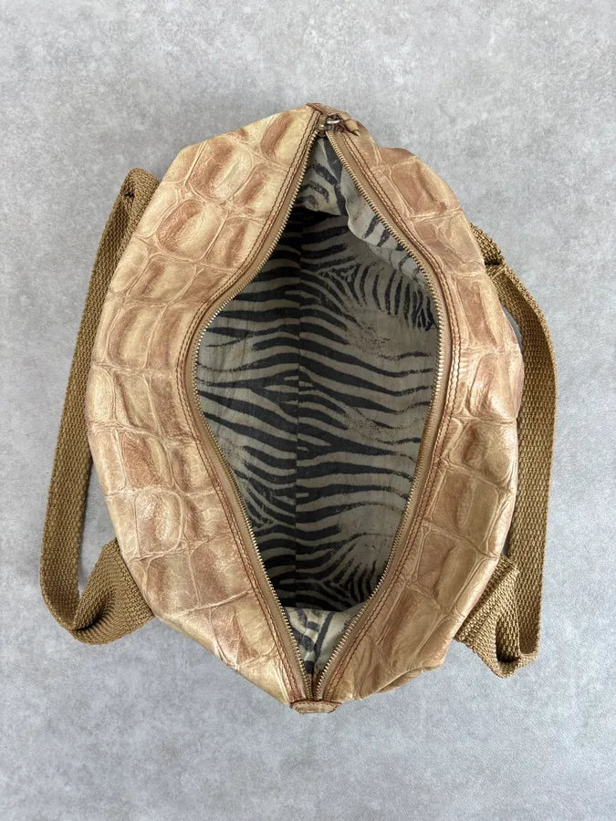 Roberto Cavalli Beige Crocodile Effect Bag LXceVpO 8