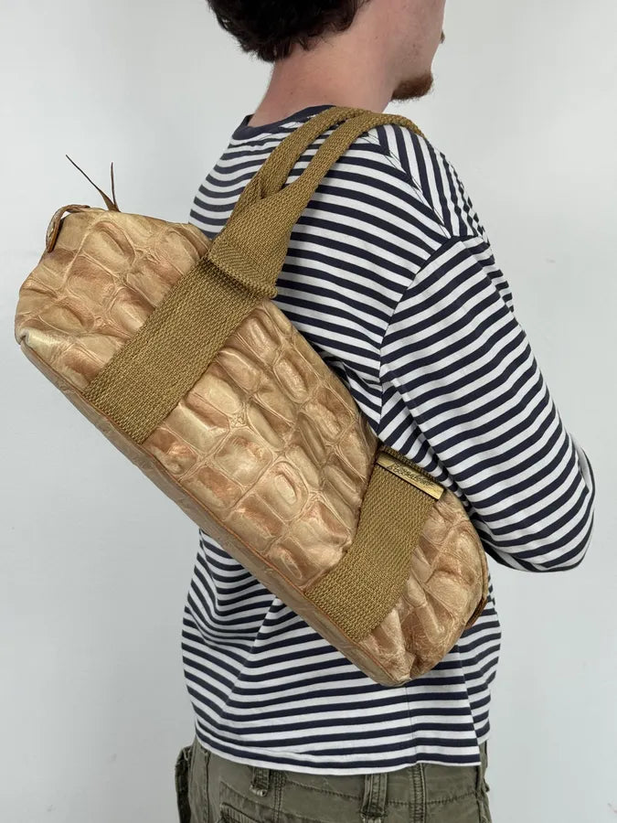 Roberto Cavalli Beige Crocodile Effect Bag LXceVpO 2