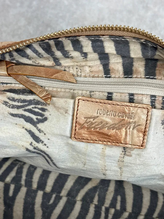 Roberto Cavalli Beige Crocodile Effect Bag LXceVpO 11
