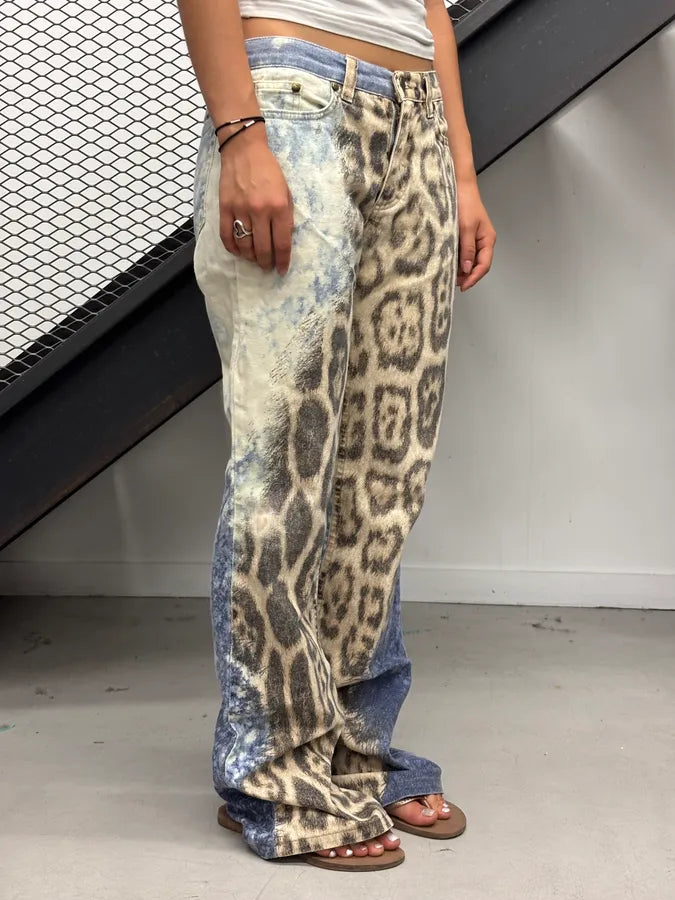 AW2001 Roberto Cavalli Beige Leopard Print Ocean Pants cRvhrIz 2