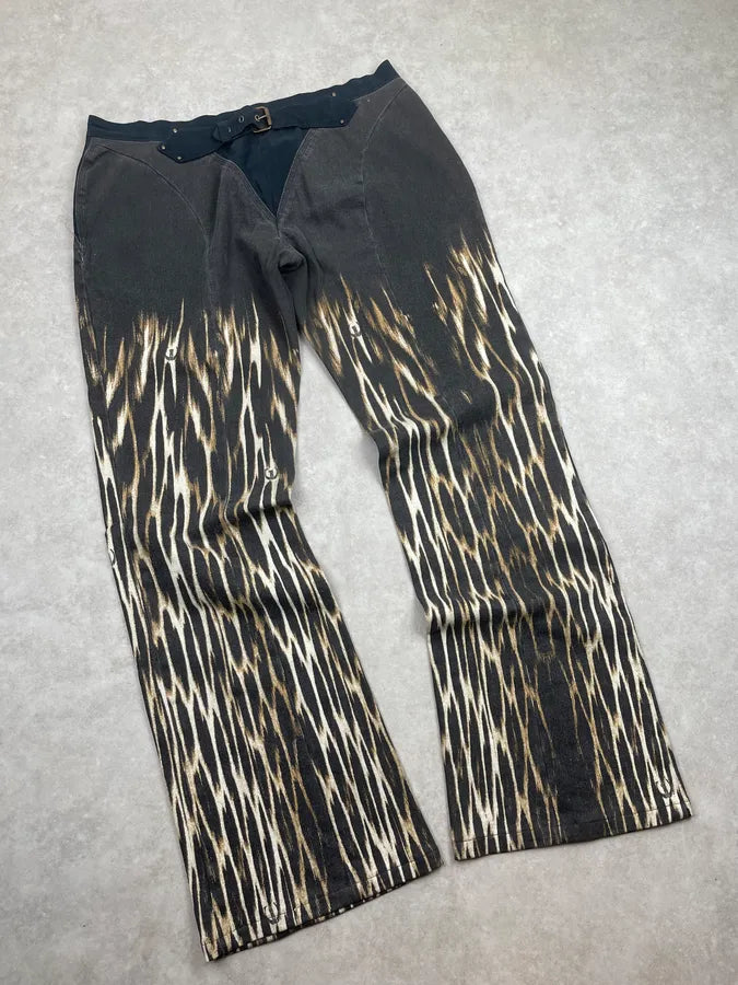 2000s Cavalli Black Fire Magma Pants PiezIOa 5