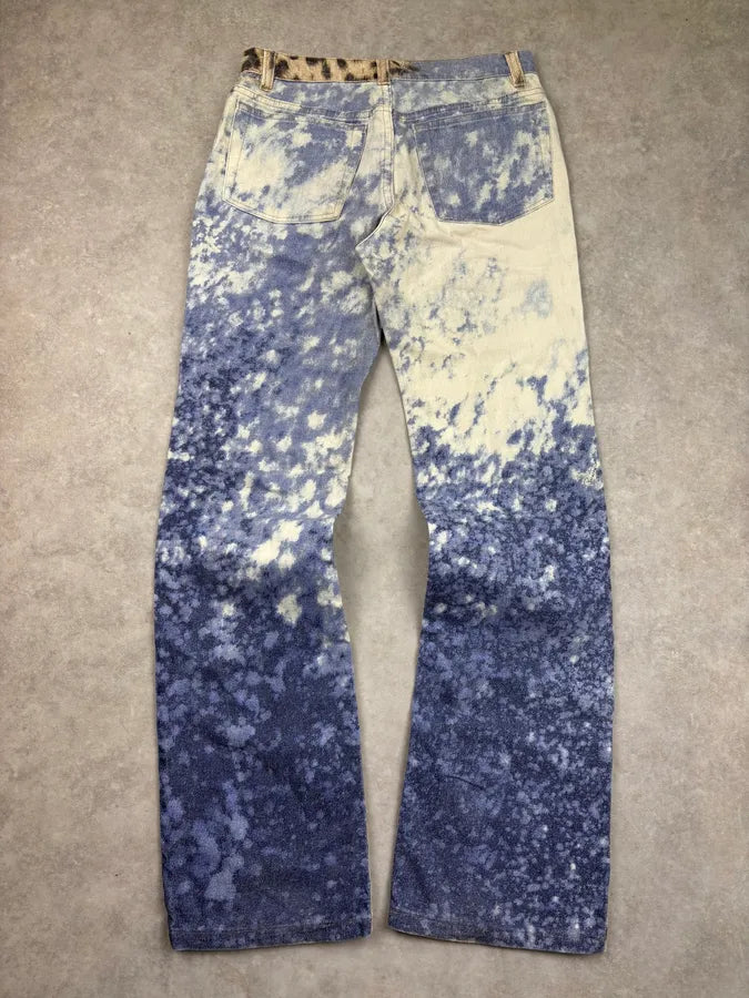 AW2001 Roberto Cavalli Beige Leopard Print Ocean Pants cRvhrIz 5