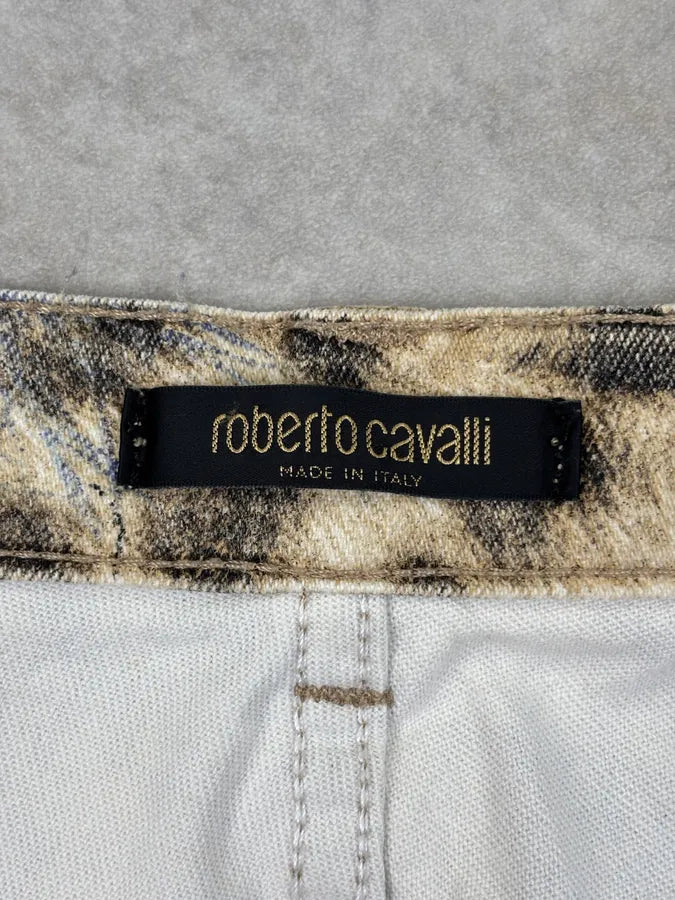 AW2001 Roberto Cavalli Beige Leopard Print Ocean Pants cRvhrIz 11