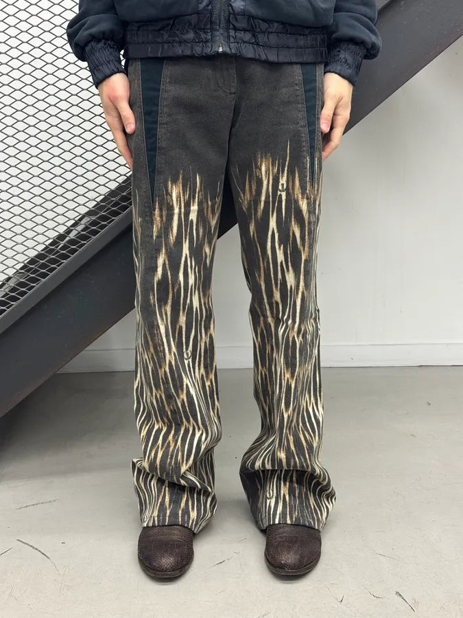 2000s Cavalli Black Fire Magma Pants PiezIOa 0