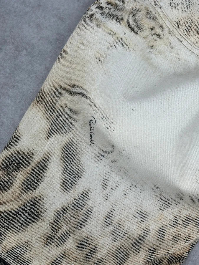 AW2001 Roberto Cavalli Beige Leopard Denim Jeans EfjaLAE 10