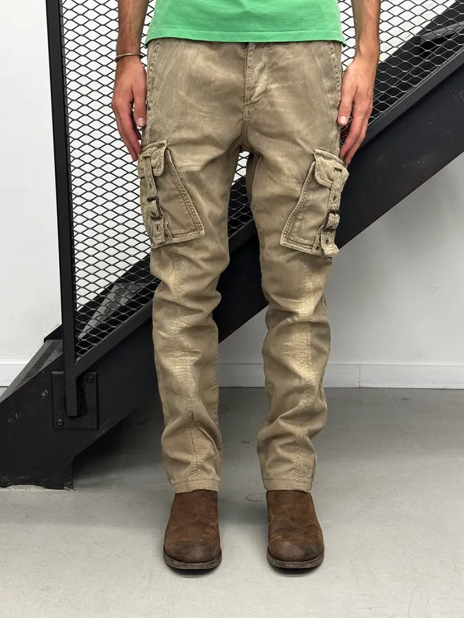 AW2006 Roberto Cavalli Beige Front Pocket Cargo Corduroy Pants WoYUIHp 2