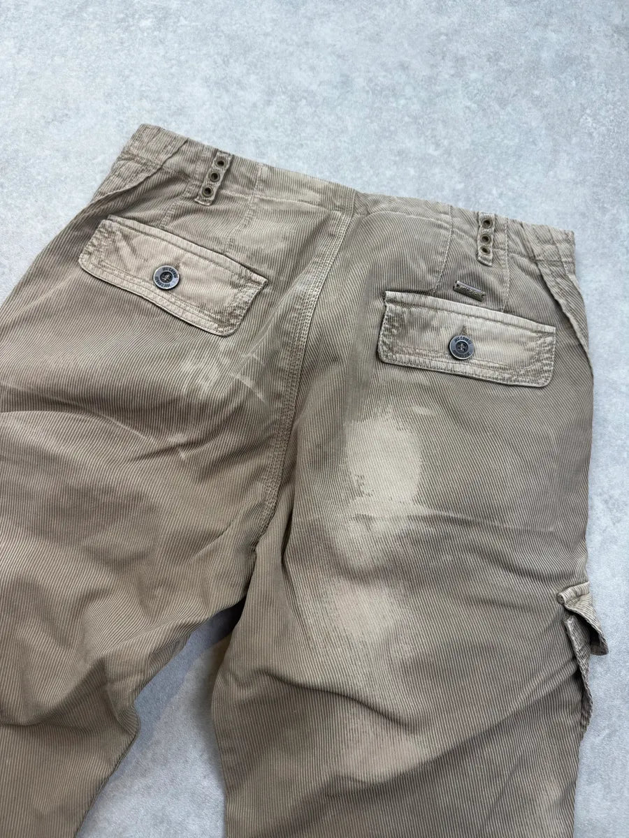 AW2006 Roberto Cavalli Beige Front Pocket Cargo Corduroy Pants WoYUIHp 6