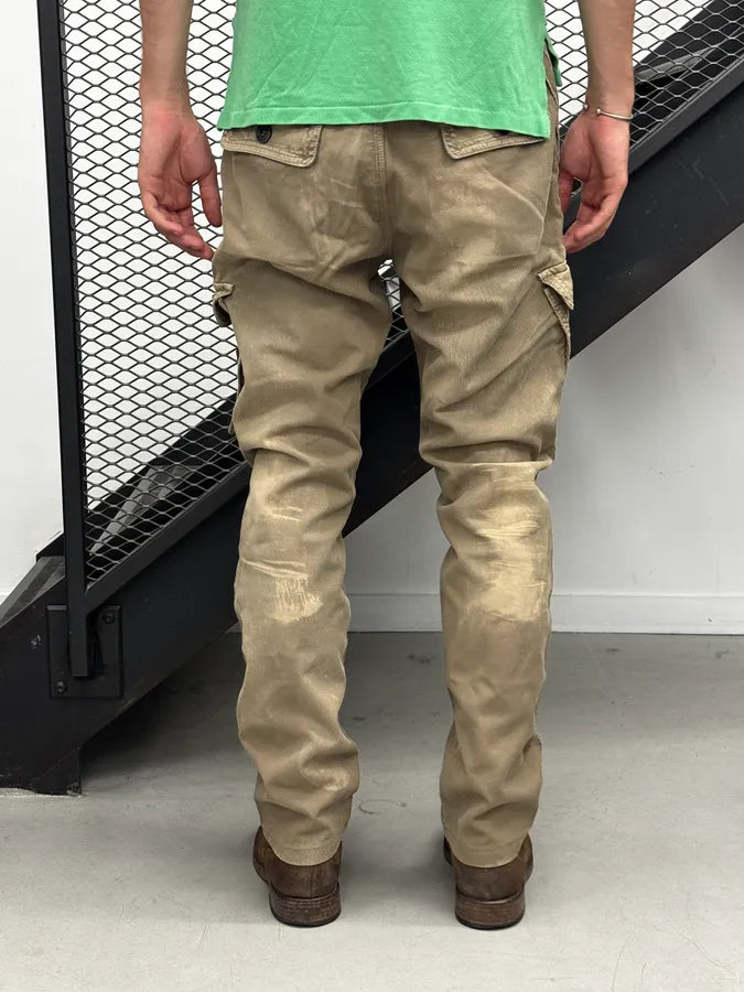 AW2006 Roberto Cavalli Beige Front Pocket Cargo Corduroy Pants WoYUIHp 4