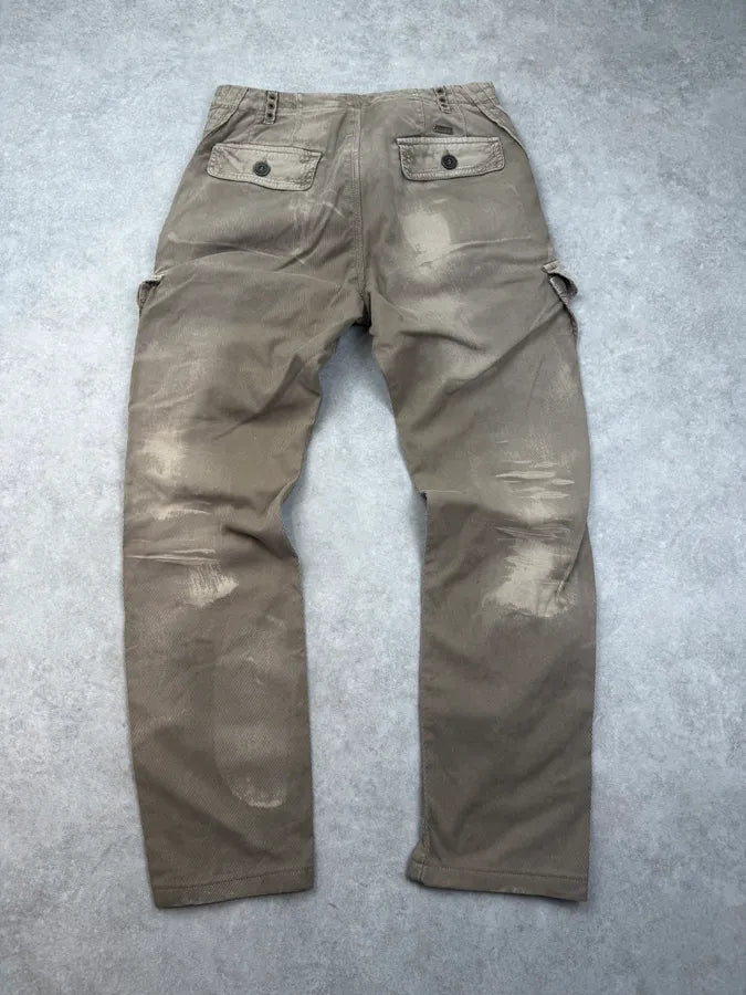 AW2006 Roberto Cavalli Beige Front Pocket Cargo Corduroy Pants WoYUIHp 1