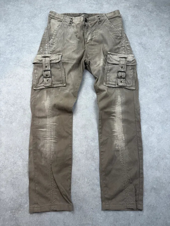 AW2006 Roberto Cavalli Beige Front Pocket Cargo Corduroy Pants WoYUIHp 0