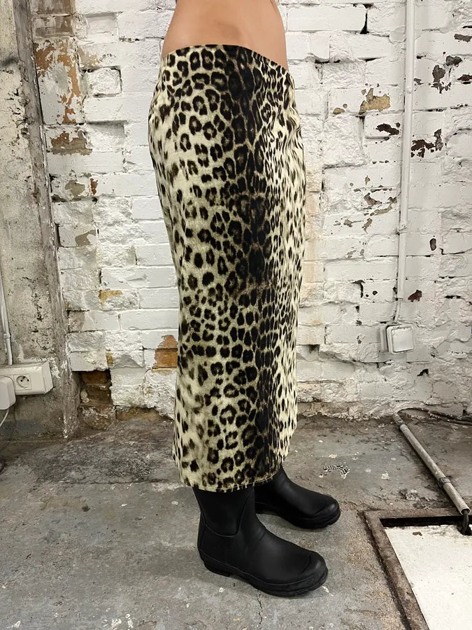 Roberto Cavalli Beige Leopard Print Midi Skirt eBmadxf 2