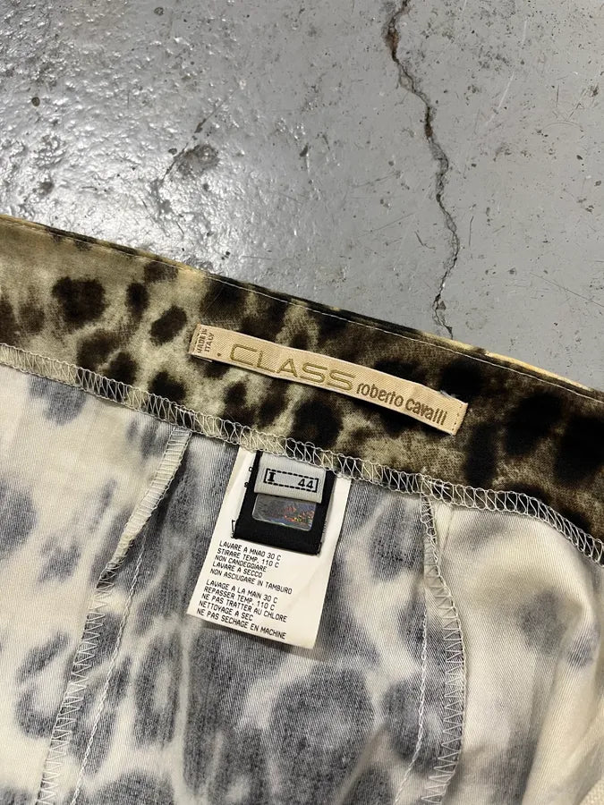 Roberto Cavalli Beige Leopard Print Midi Skirt eBmadxf 8