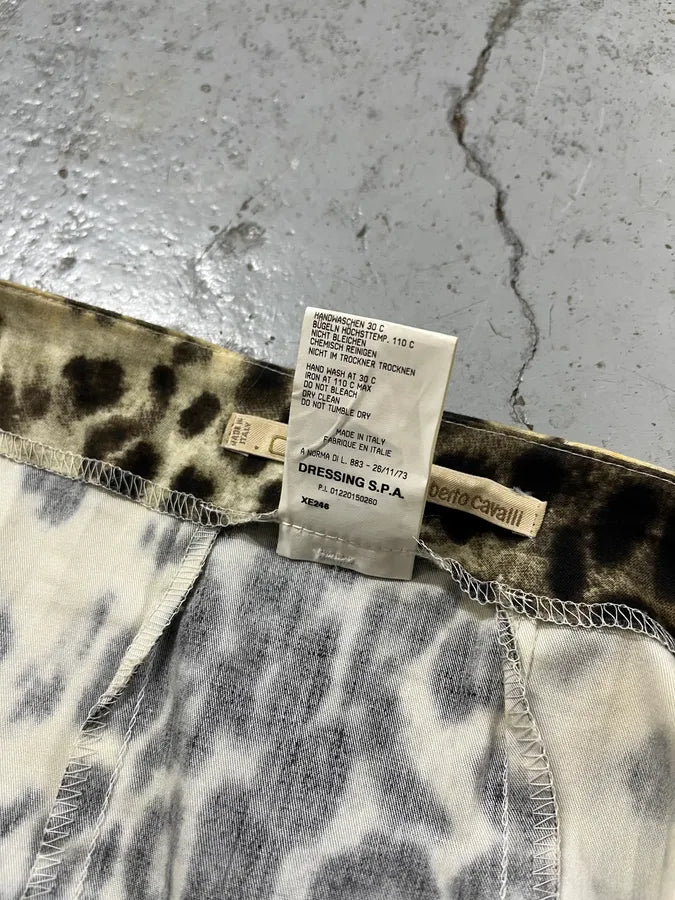 Roberto Cavalli Beige Leopard Print Midi Skirt eBmadxf 9