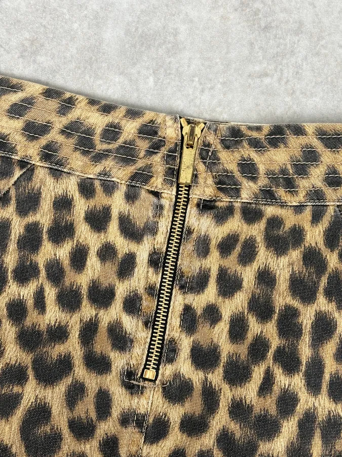 AW2005 Roberto Cavalli Beige Wool Blend Leopard Print Skirt jLBKaRI 7