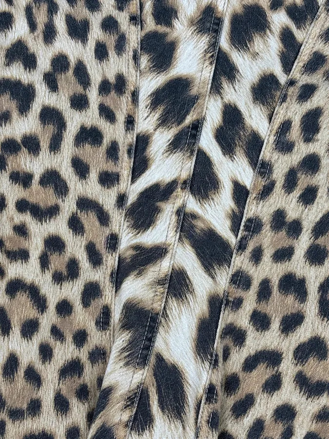 AW2005 Roberto Cavalli Beige Wool Blend Leopard Print Skirt jLBKaRI 8