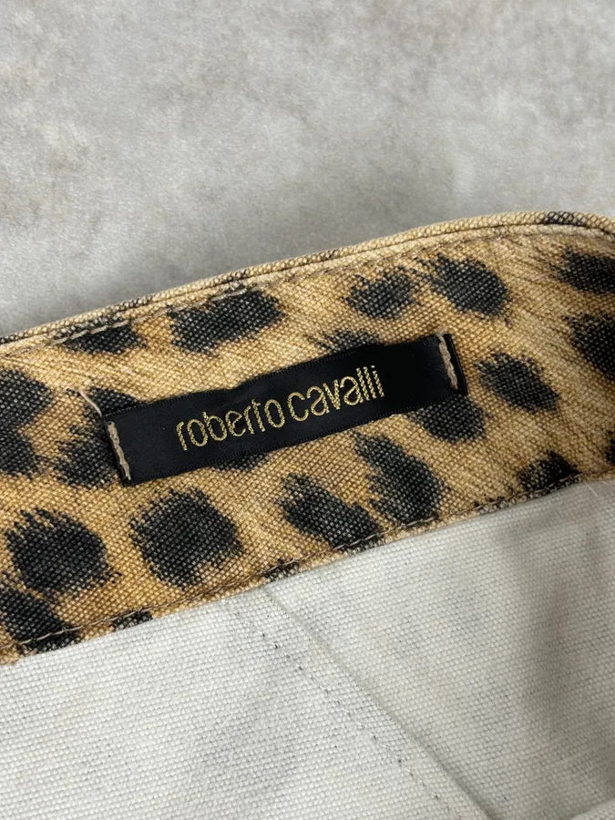 AW2005 Roberto Cavalli Beige Wool Blend Leopard Print Skirt jLBKaRI 10