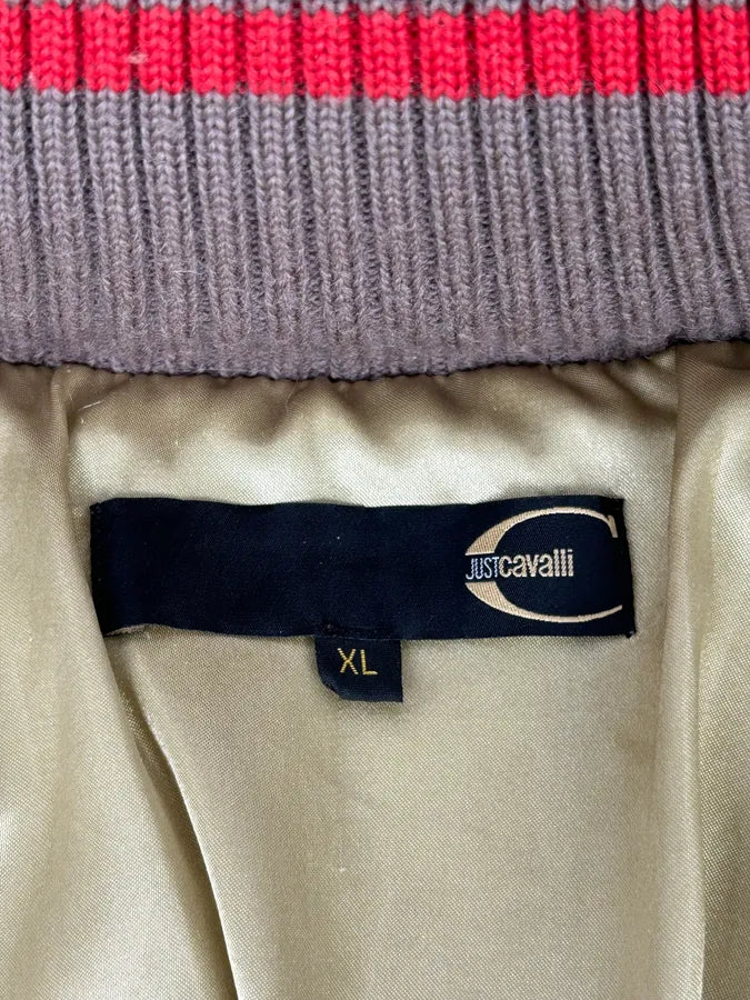 AW2007 Cavalli Beige Nylon Quilted Fur-Trimmed Bomber Jacket OmPtMrj 8