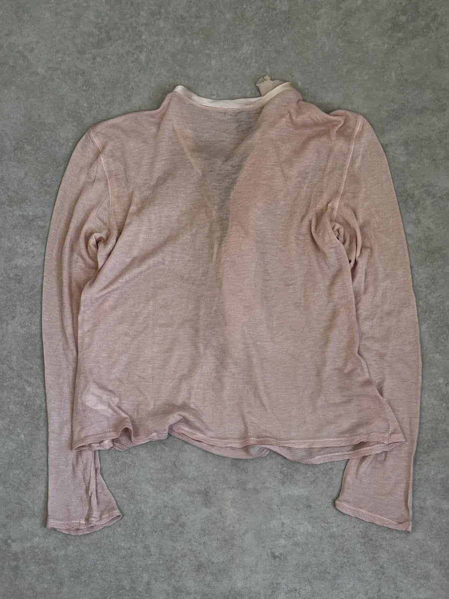 SS2003 Roberto Cavalli Beige Ruffled Lace-Up Shirt dGiKPCh 1