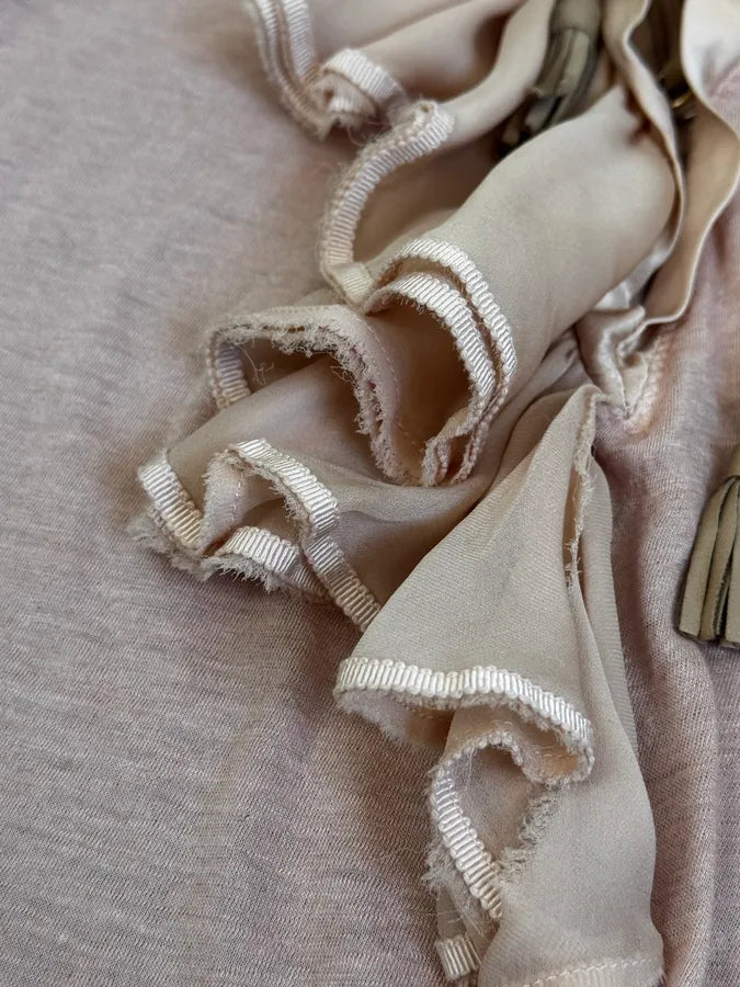 SS2003 Roberto Cavalli Beige Ruffled Lace-Up Shirt dGiKPCh 7