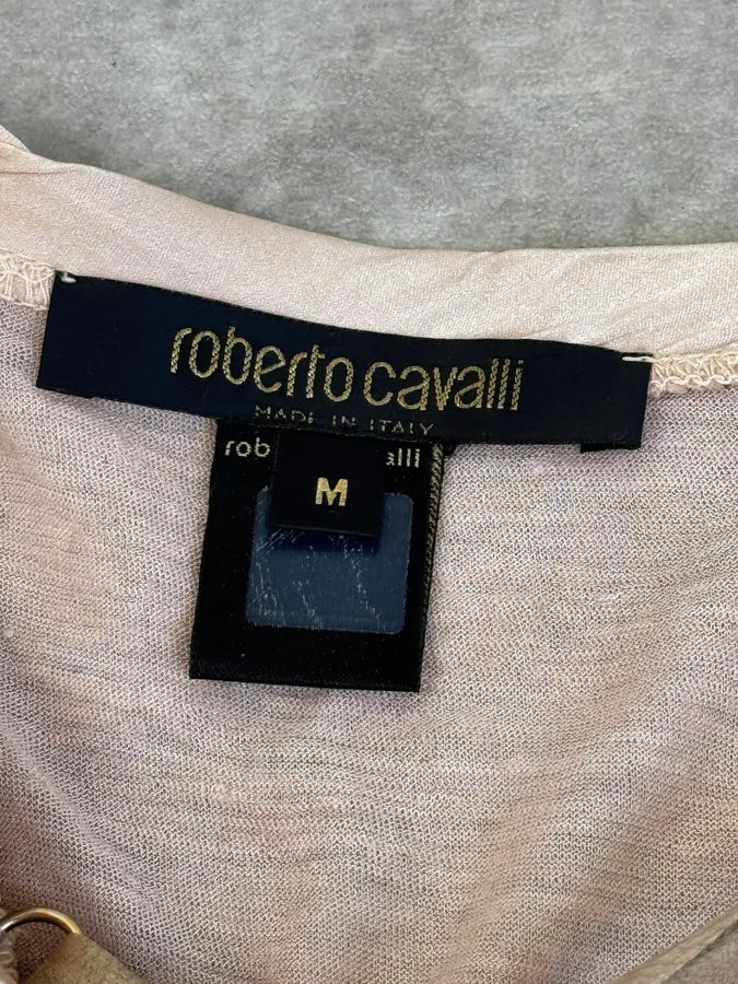 SS2003 Roberto Cavalli Beige Ruffled Lace-Up Shirt dGiKPCh 9