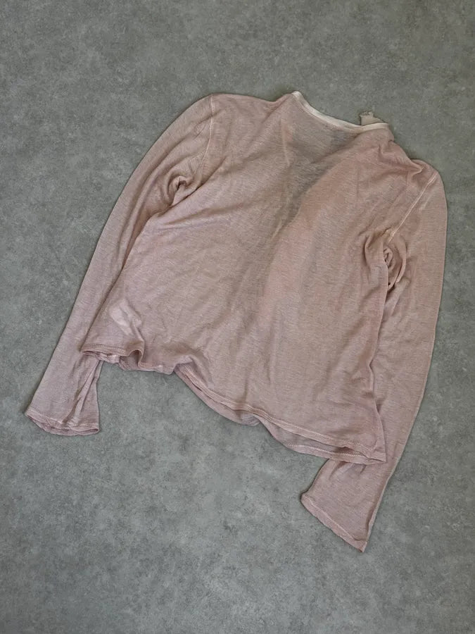 SS2003 Roberto Cavalli Beige Ruffled Lace-Up Shirt dGiKPCh 5