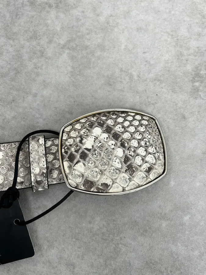 Roberto Cavalli Beige Python Leather Avant-Garde Belt FHOeJLg 4