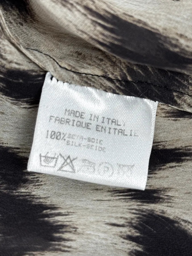 AW2001 Roberto Cavalli Black & Leopard Print Silk Shirt  htYcGmz 10