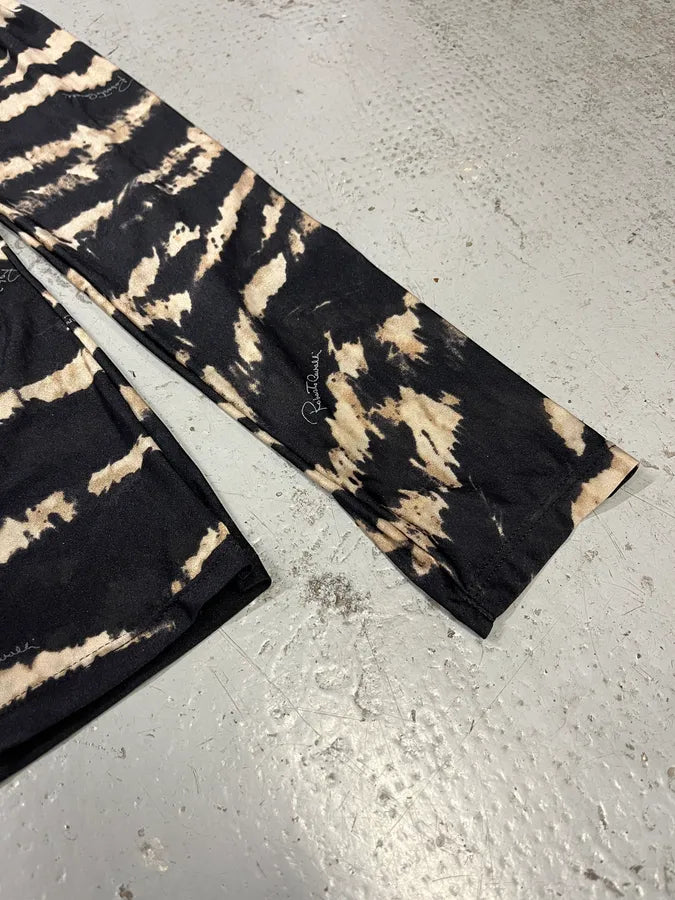 Roberto Cavalli Black & Beige Zebra Savage V Neck Longsleeves bTxyLqn 3