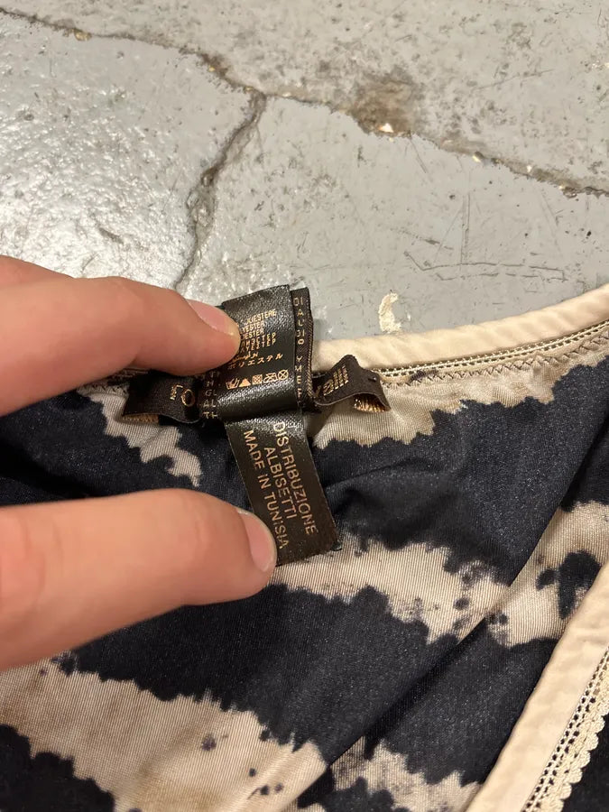 Roberto Cavalli Black & Beige Zebra Savage V Neck Longsleeves bTxyLqn 7