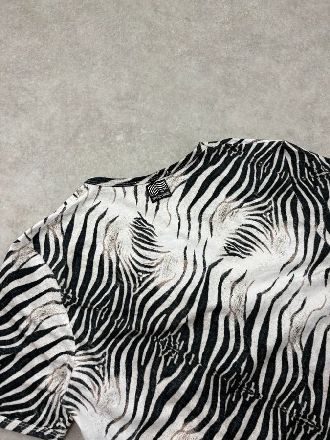 2000s Roberto Cavalli Black & White Zebra T-Shirt yTmZceS 6