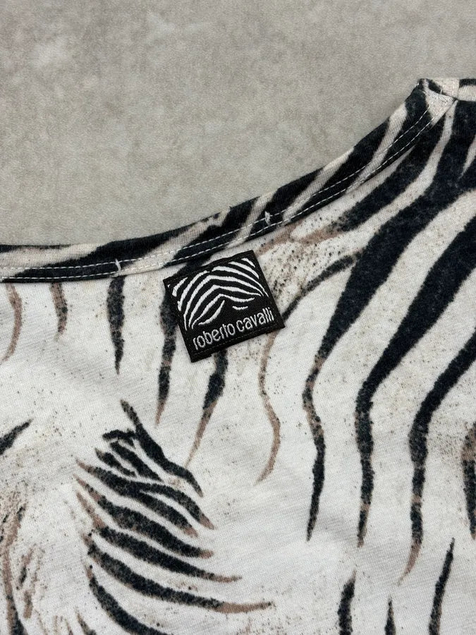 2000s Roberto Cavalli Black & White Zebra T-Shirt yTmZceS 7