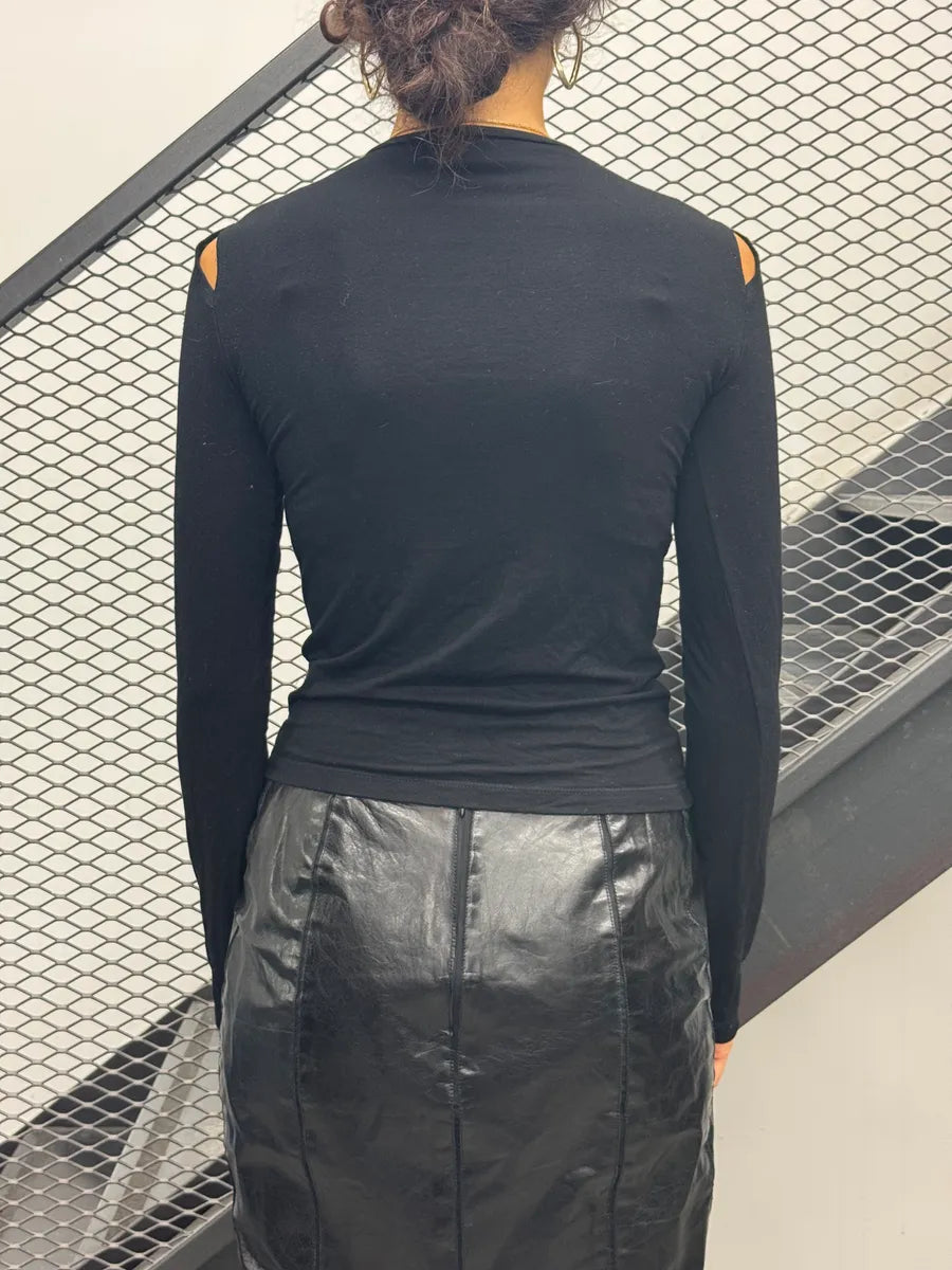 Roberto Cavalli Black Cotton Butterfly Longsleeve Cut Out  zswmSZc 4