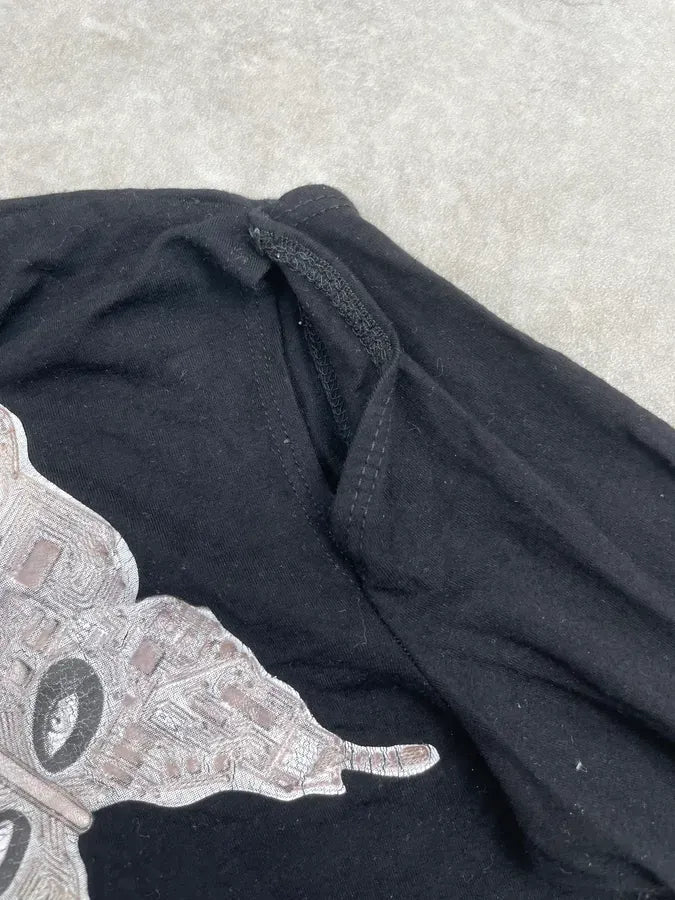 Roberto Cavalli Black Cotton Butterfly Longsleeve Cut Out  zswmSZc 7
