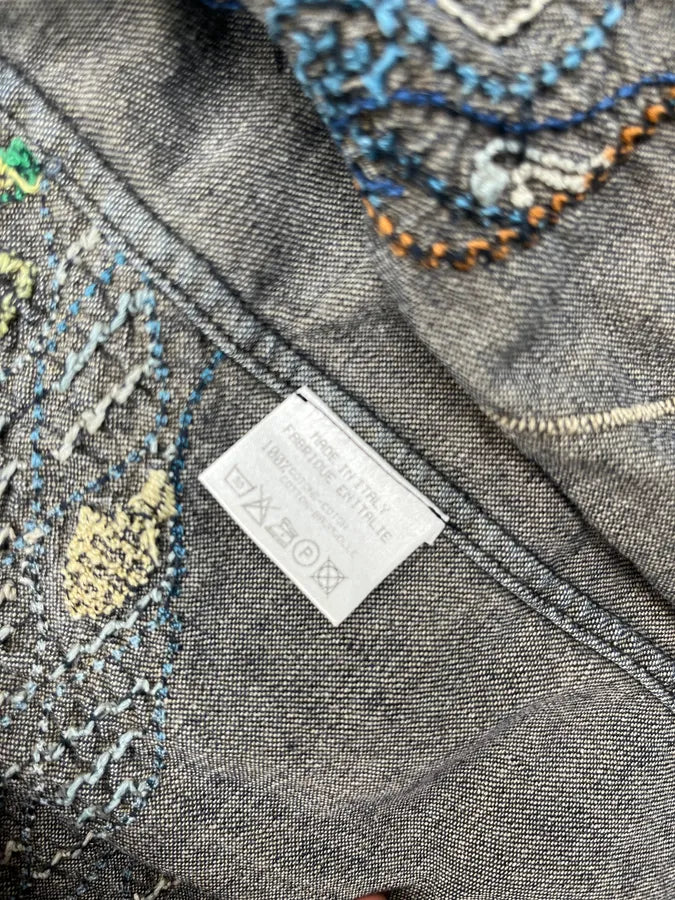 2000s Roberto Cavalli Blue Fantasy Embroidered Shirt lfvWyIL 13
