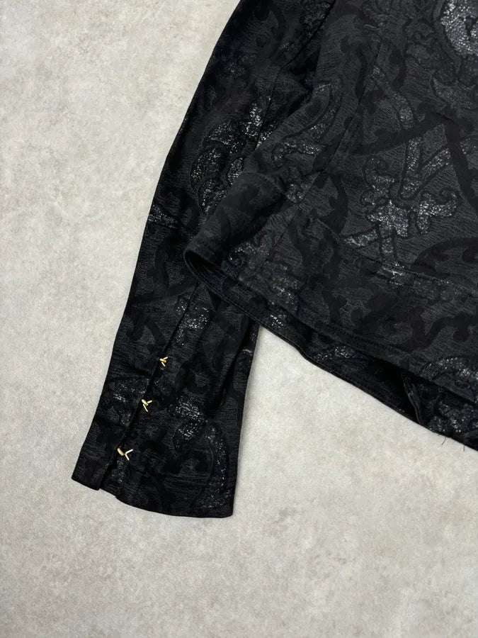 2000s Roberto Cavalli Black Obscure Damask Jacket GYrLQcf 7