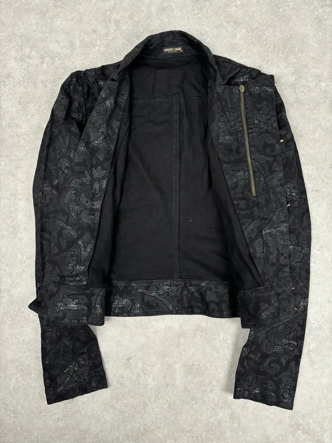 2000s Roberto Cavalli Black Obscure Damask Jacket GYrLQcf 6