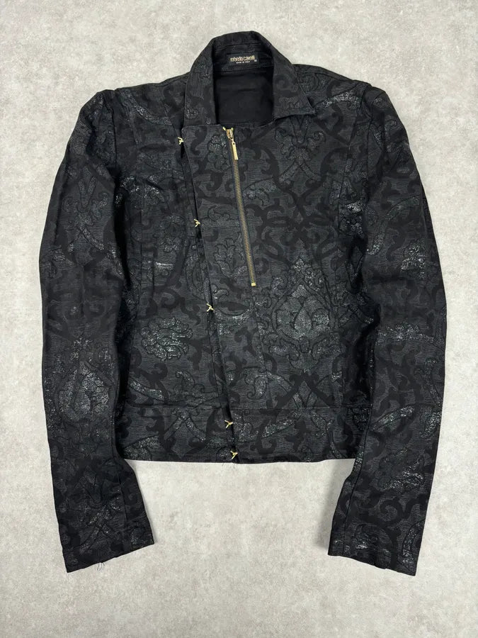 2000s Roberto Cavalli Black Obscure Damask Jacket GYrLQcf 0