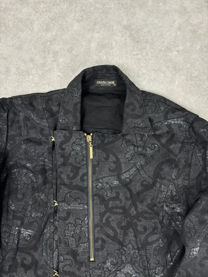 2000s Roberto Cavalli Black Obscure Damask Jacket GYrLQcf 3