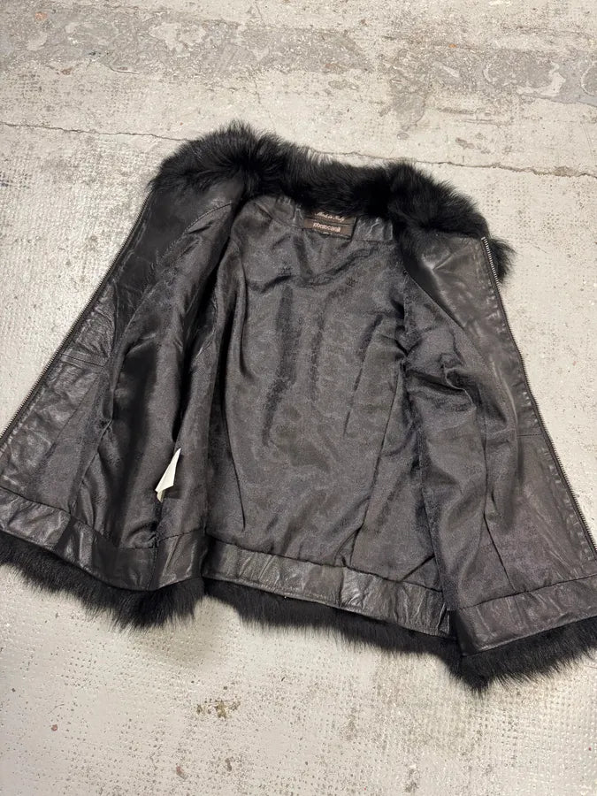 Roberto Cavalli Black Fur Pony Hair Leather Vest Jacket zbJFJxo 1