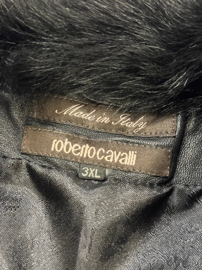 Roberto Cavalli Black Fur Pony Hair Leather Vest Jacket zbJFJxo 2