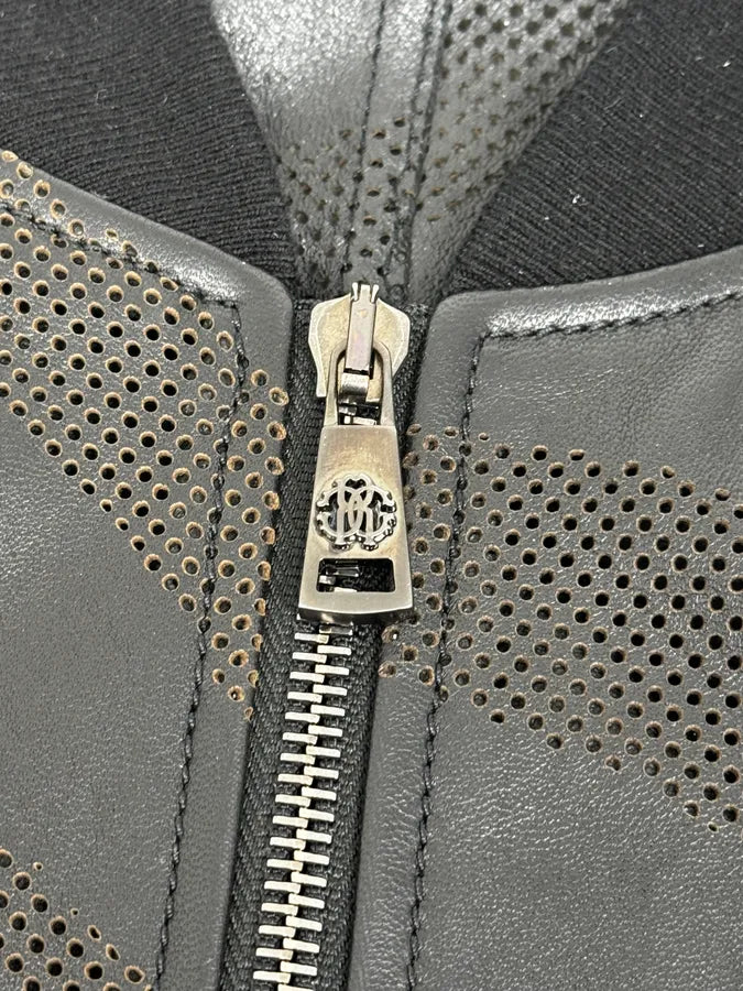 Roberto Cavalli Black Lazer Cut Bomber Leather Jacket JLagkva 7