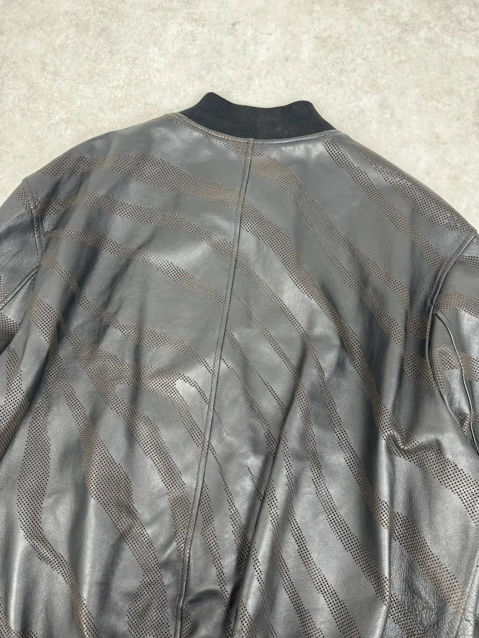Roberto Cavalli Black Lazer Cut Bomber Leather Jacket JLagkva 5