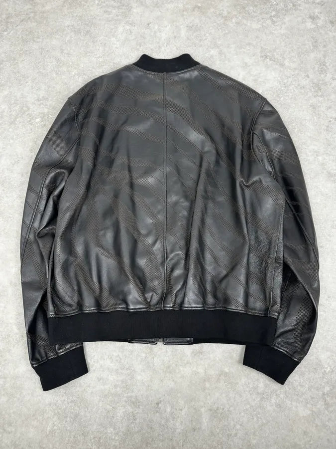 Roberto Cavalli Black Lazer Cut Bomber Leather Jacket JLagkva 3